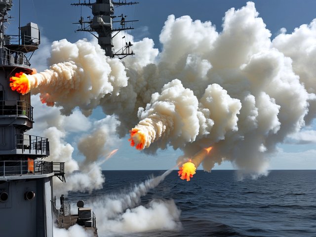 舰船红外诱饵发射试验-1