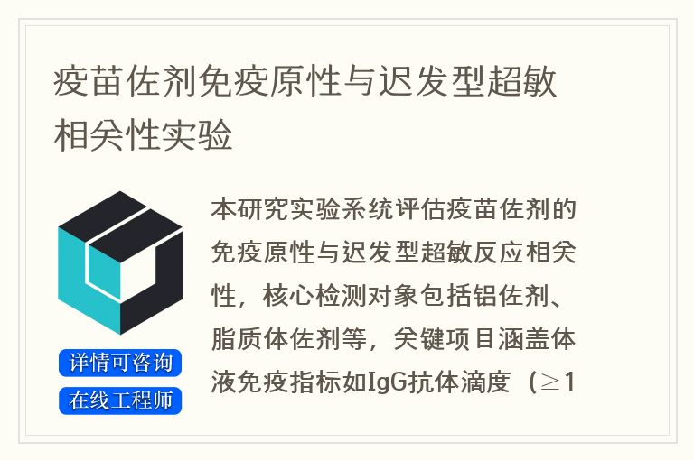 疫苗佐剂免疫原性与迟发型超敏相关性实验